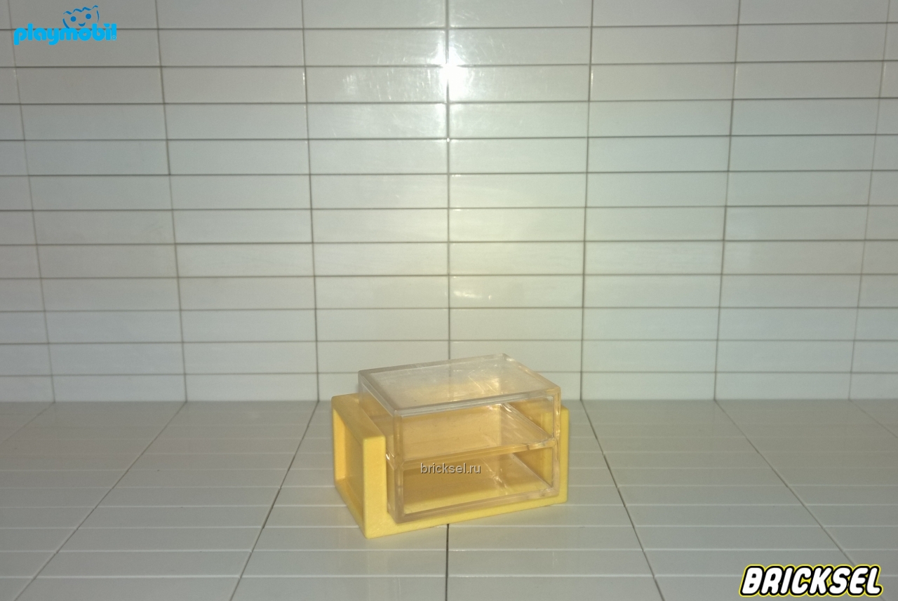 Плеймобил Журнальный столик светло-желтый с двумя прозрачными полочками, Playmobil