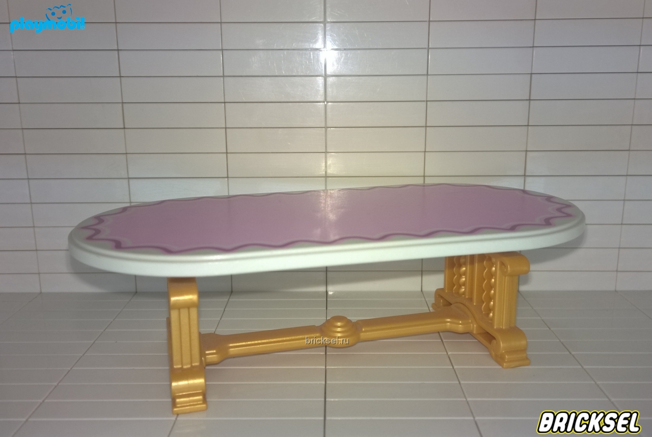 Плеймобил Стол резной с розовой столешницей королевский золотой, Playmobil, редкий