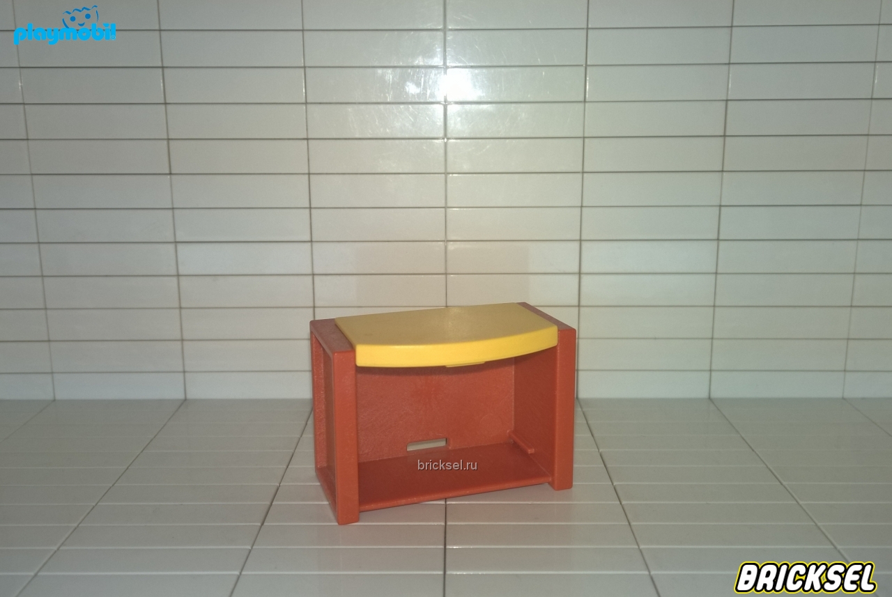 Плеймобил Тумбочка под телевизор с желтым верхом темно-оранжевая, Playmobil