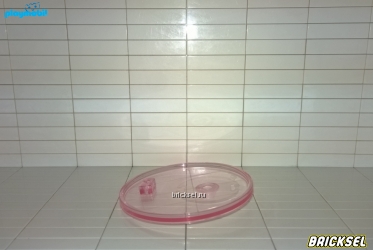 Подставка для фигурок круглая прозрачная розовая