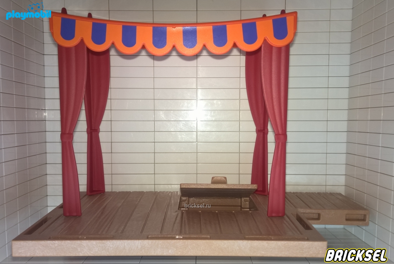 Плеймобил Королевский шатер открытый на пьедестале оранжевая крыша с синими полосами и красные шторы, Playmobil