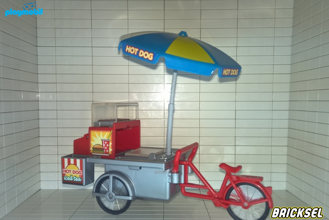 Плеймобил Велотележка уличного хот-дога с зонтом, Playmobil