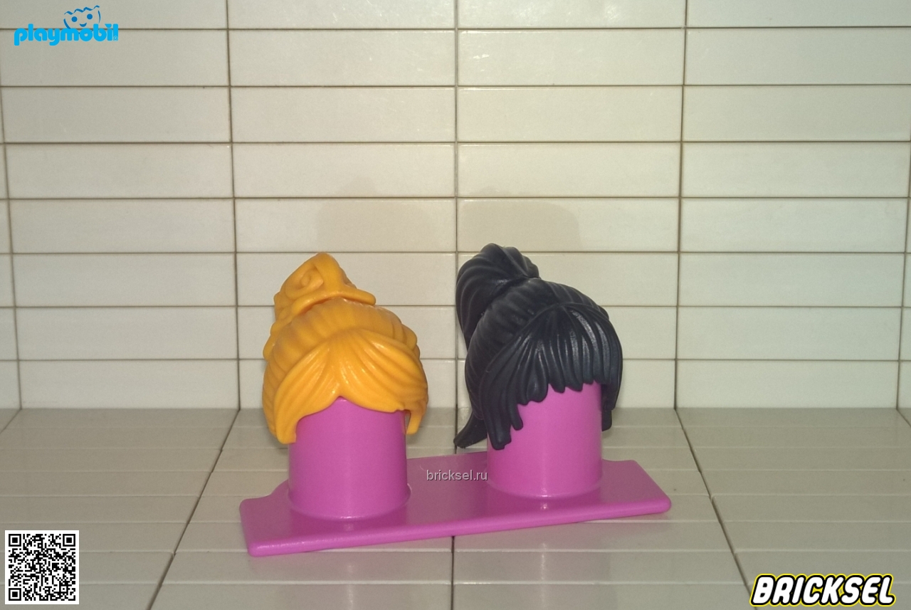 Плеймобил Манекен для париков двойной светло-малиновый с желтой и белой прической, Playmobil