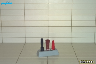Плеймобил Подставка с инструментами для нанесения макияжа с помадой кисточкой и щеточкой серая, Playmobil