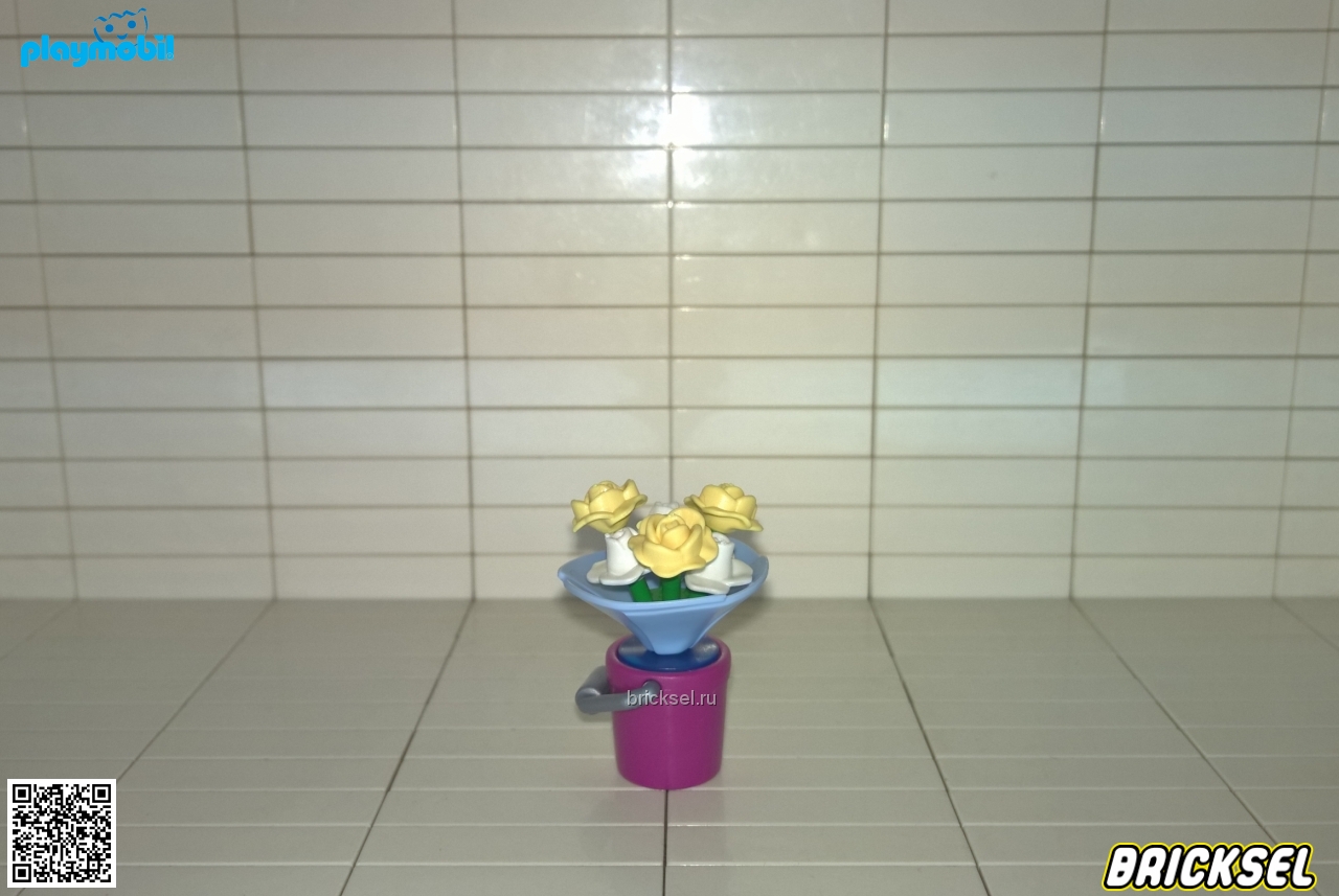 Плеймобил Свадебный букет из белых и светло-желтых роз в упаковке голубой, Playmobil