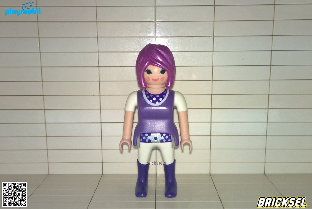 Плеймобил Принцесса Виола в белых брюках фиолетовых сапогах и перламутрово-сиреневом жилете, Playmobil