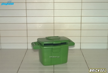 Плеймобил Переносной холодильник, ящик для белья, ящик для мусора оливково-зеленый, Playmobil