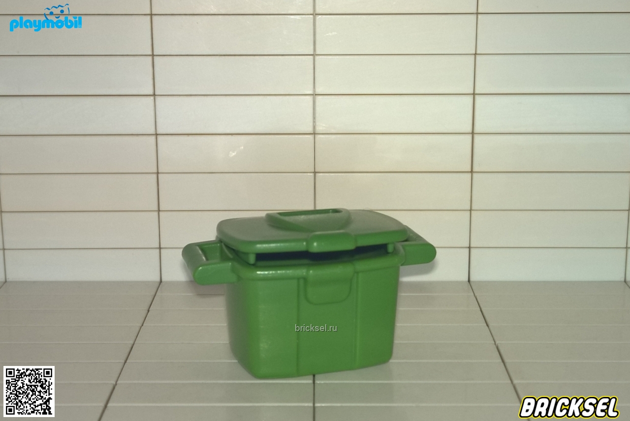 Плеймобил Переносной холодильник, ящик для белья, ящик для мусора оливково-зеленый, Playmobil