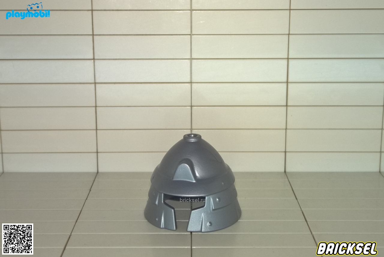 Плеймобил Шлем самурайский с частично закрытым лицом перламутрово-серый, Playmobil