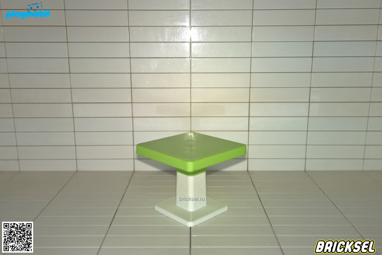Плеймобил Стол квадратный на белой ножке салатовый, Playmobil
