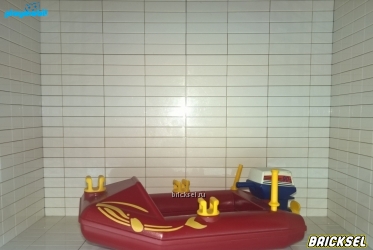 Плеймобил Лодка с мотором и уключинами для весел красная, Playmobil