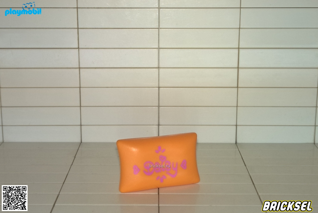 Плеймобил Подушка для питомца с сиреневой надписью Daizy оранжевая, Playmobil