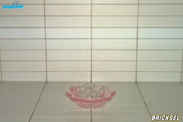 Тарелка глубокая прозрачная розовая