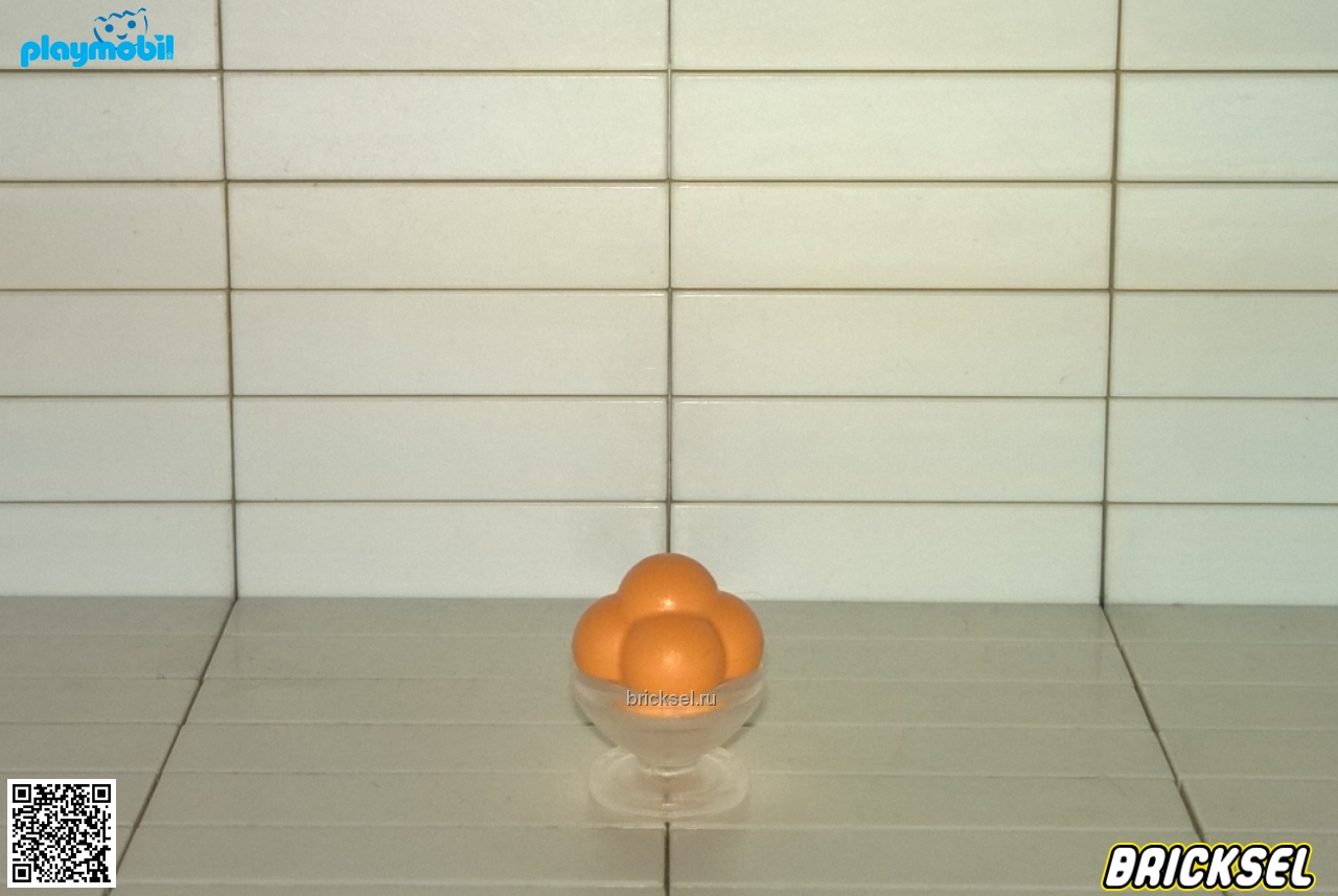 Плеймобил Мороженое шариками в прозрачном стаканчике оранжевое, Playmobil