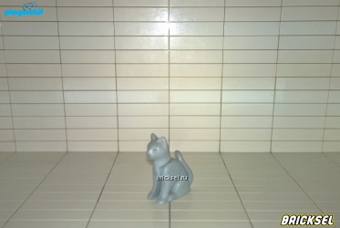 Плеймобил Кошка серая с подвижной головой сидит, Playmobil, редкая