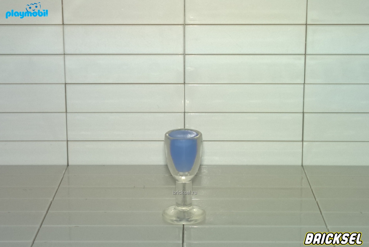 Плеймобил Бокал прозрачный со светло-синим коктейлем, Playmobil